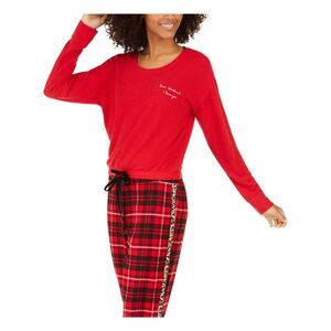 JENNI INTIMATES Intimates Red Sleep Shirt Pajama Top XS